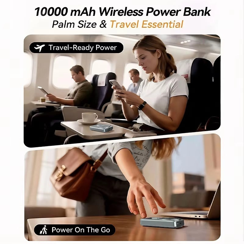 MagSafe Powerbank Remax 10 000 mAh med stativ och inbyggd Type-c och Lightning kabel Phonefleet