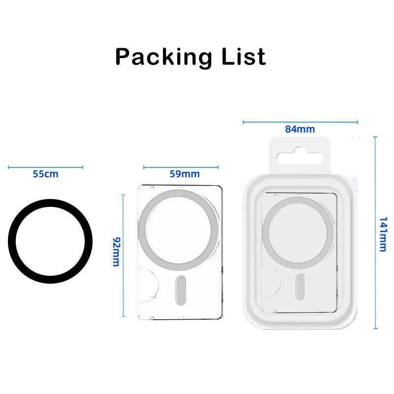 Transparent MagSafe korthållare – självhäftande plånbok för iPhone och Samsung Phonefleet