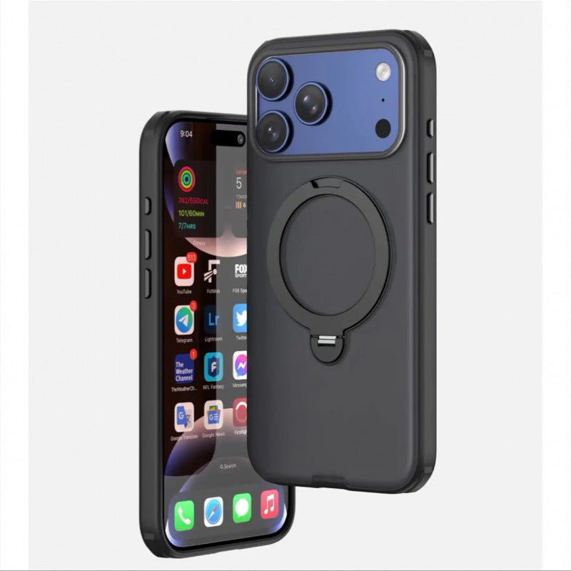 iPhone 17 Pro / 18 Pro MagSafe Skal med Ställ – 360° Metallring Phonefleet