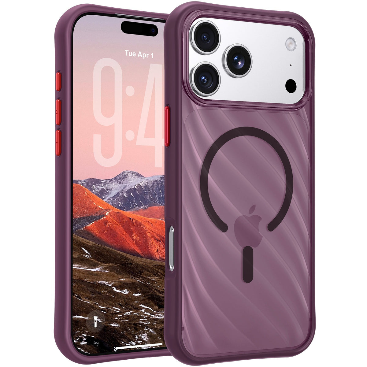 iPhone 17 Pro / 18 Pro MagSafe Skal – Frostat med Vågmönster Phonefleet