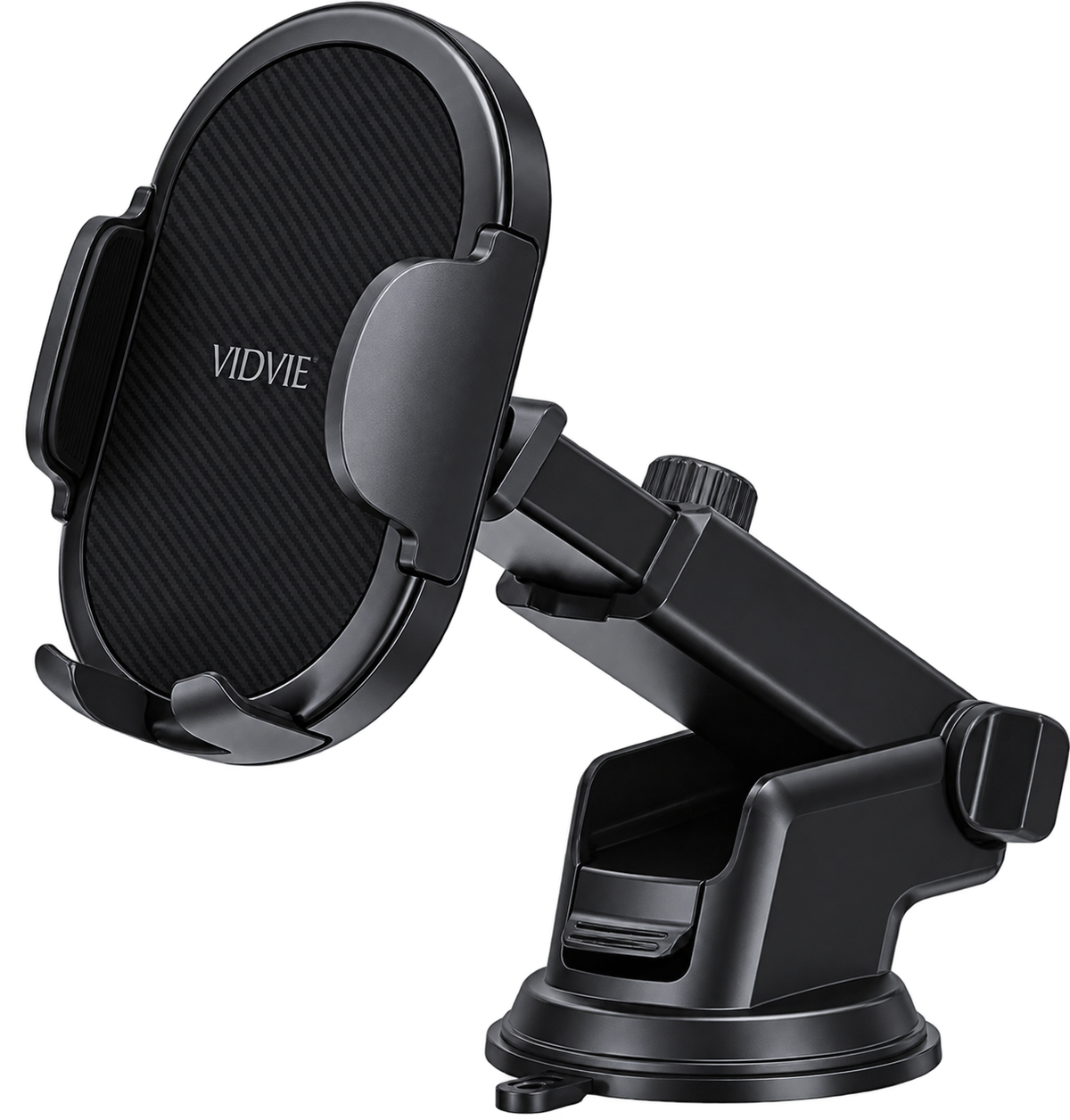 VIDVIE HC1547 Universell Mobilhållare för Bil – Sugkopp, Teleskopisk Arm & 360° Rotation för iPhone, Samsung & Alla Smartphones Phonefleet