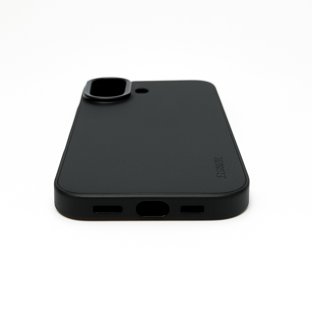 iPhone 17 Skal – PU-läder, Metallknappar & Kameraskydd Phonefleet