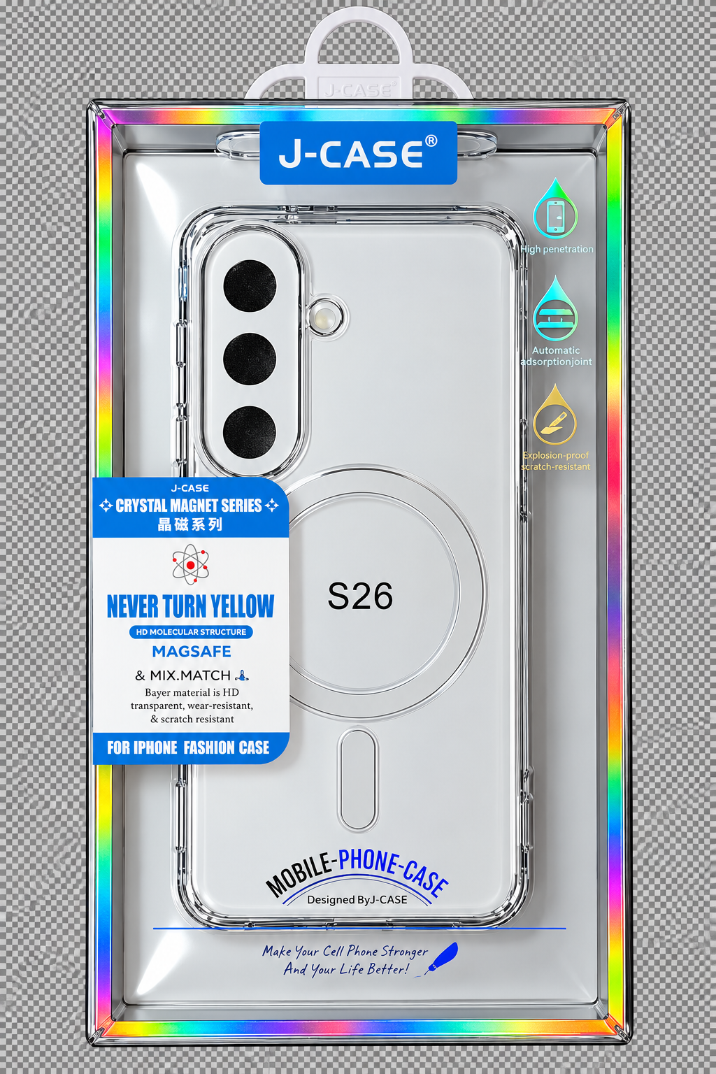 Samsung Galaxy S26 / S26 Plus / S26 Ultra MagSafe Skal – Stöttåligt & Genomskinligt Phonefleet