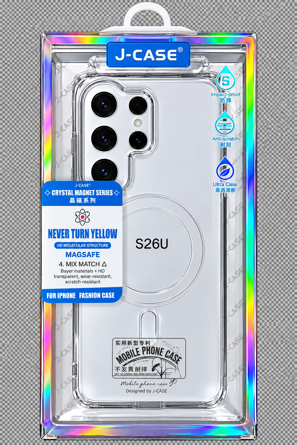 Samsung Galaxy S26 / S26 Plus / S26 Ultra MagSafe Skal – Stöttåligt & Genomskinligt Phonefleet