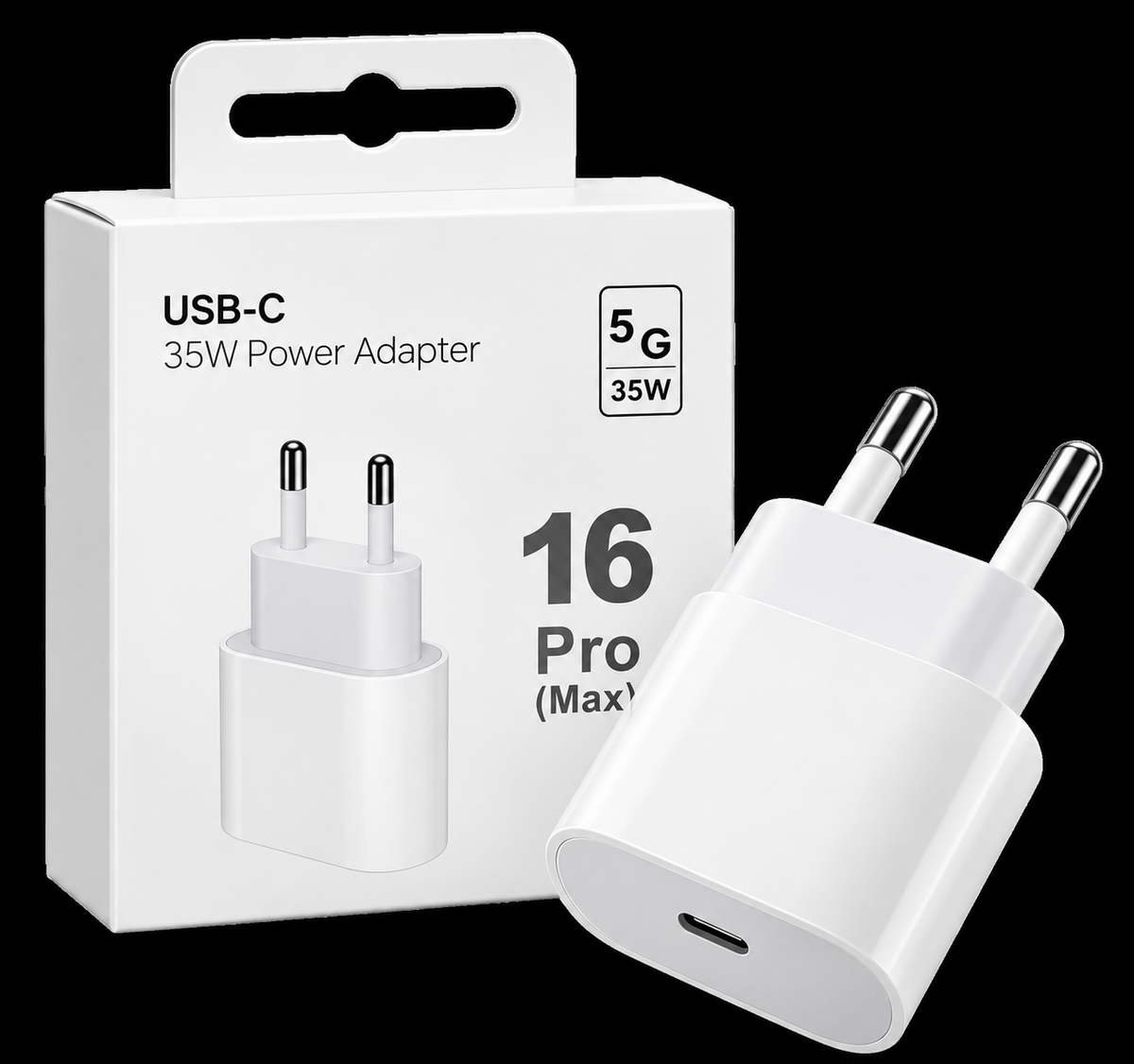 USB-C Snabbladdare 35W – Adapter med EU-kontakt för iPhone 13/14/15/16/17, Samsung & iPad Phonefleet