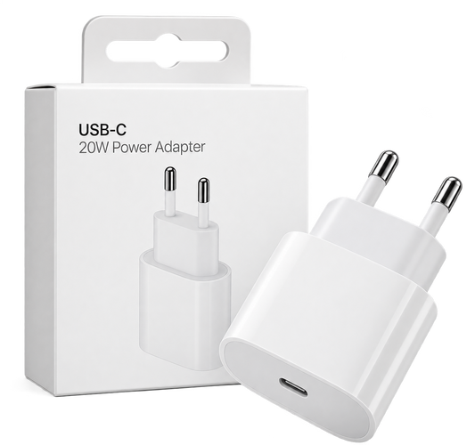 USB-C Snabbladdare 20W – Adapter med EU-kontakt för iPhone & Samsung Phonefleet