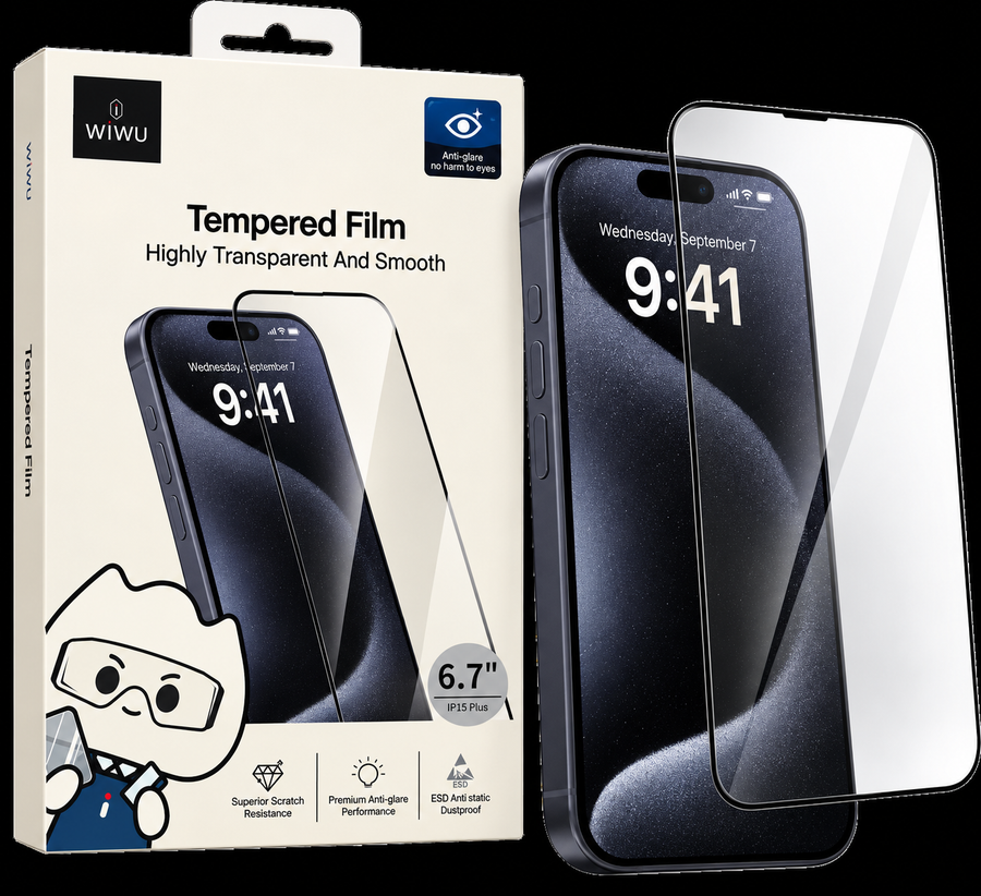 iPhone 15 Plus / 16 Plus Skärmskydd – Härdat Glas Extra Tåligt