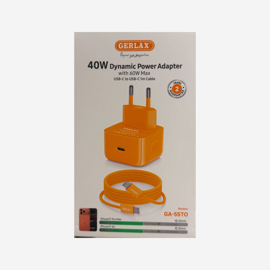 Gerlax 40W Dynamisk Laddare – Orange Phonefleet
