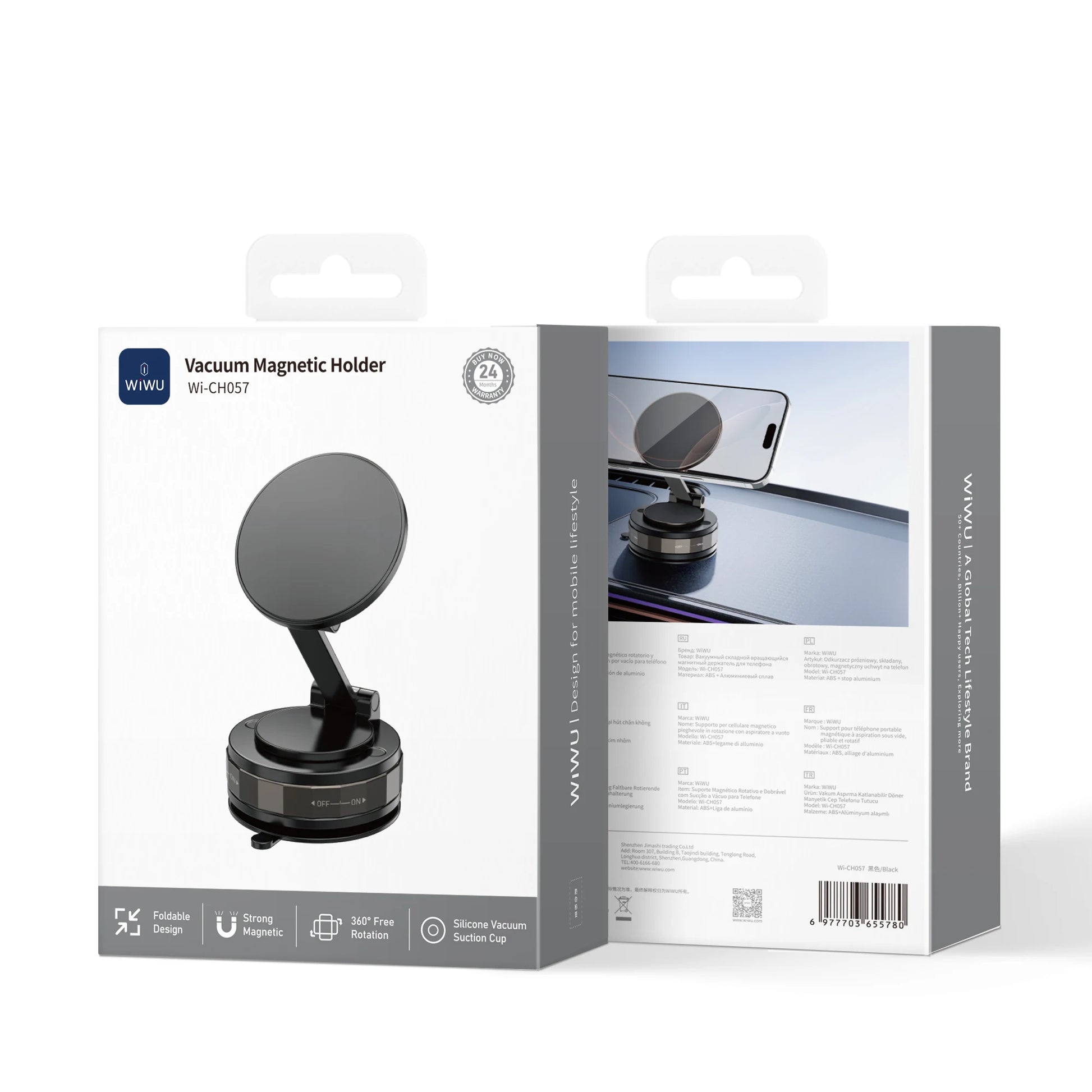 MagSafe Bilhållare – 360° Rotation & Vakuumsug Phonefleet