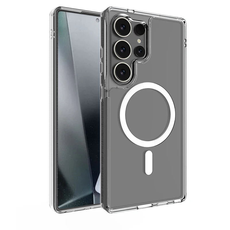Samsung Galaxy S25 Ultra Transparent MagSafe skal – Stöttåligt & Antiyellowing Skydd Phonefleet