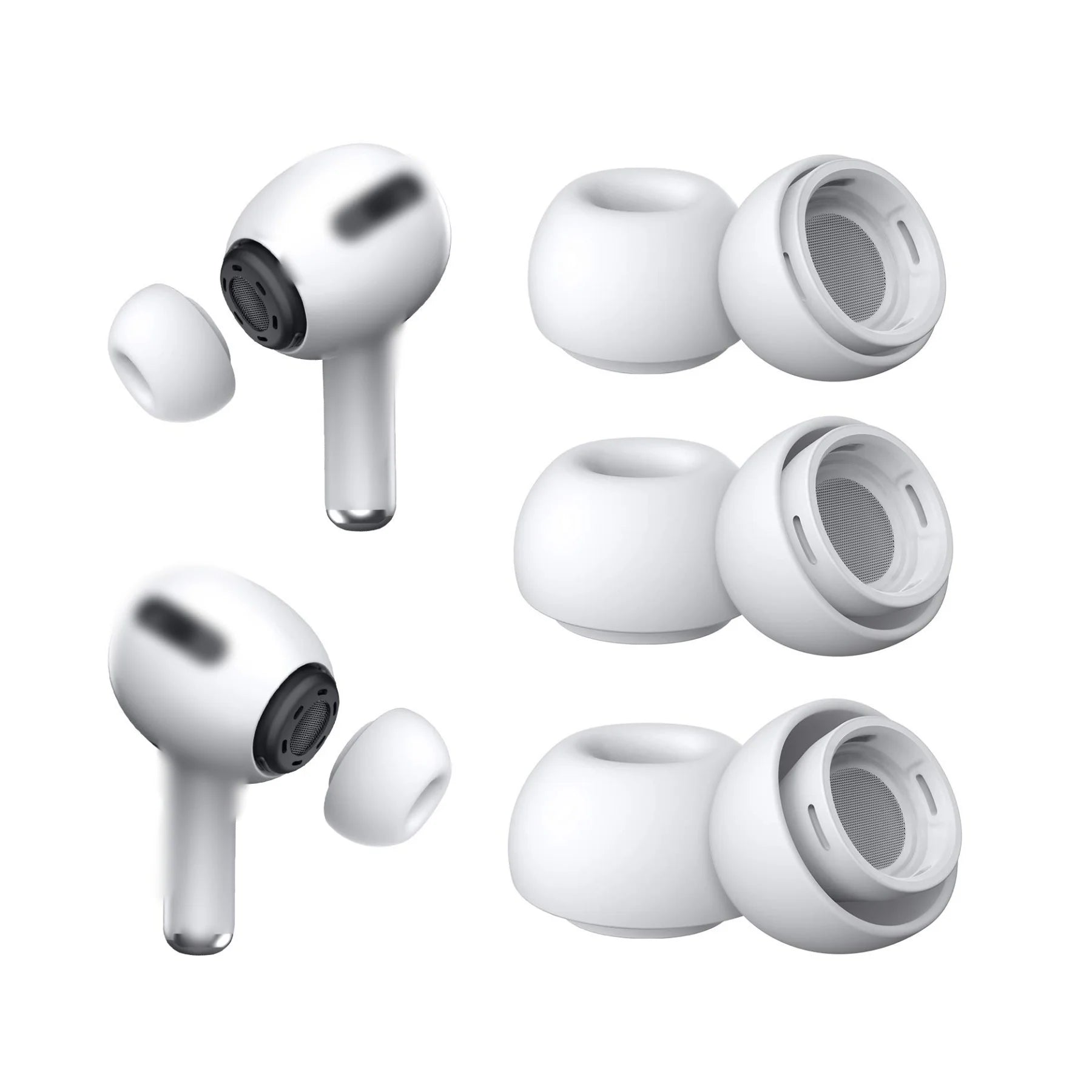 Ersättningspluppar i mjuk silikon för AirPods Pro 1 & 2 – perfekt passform & komfort Phonefleet