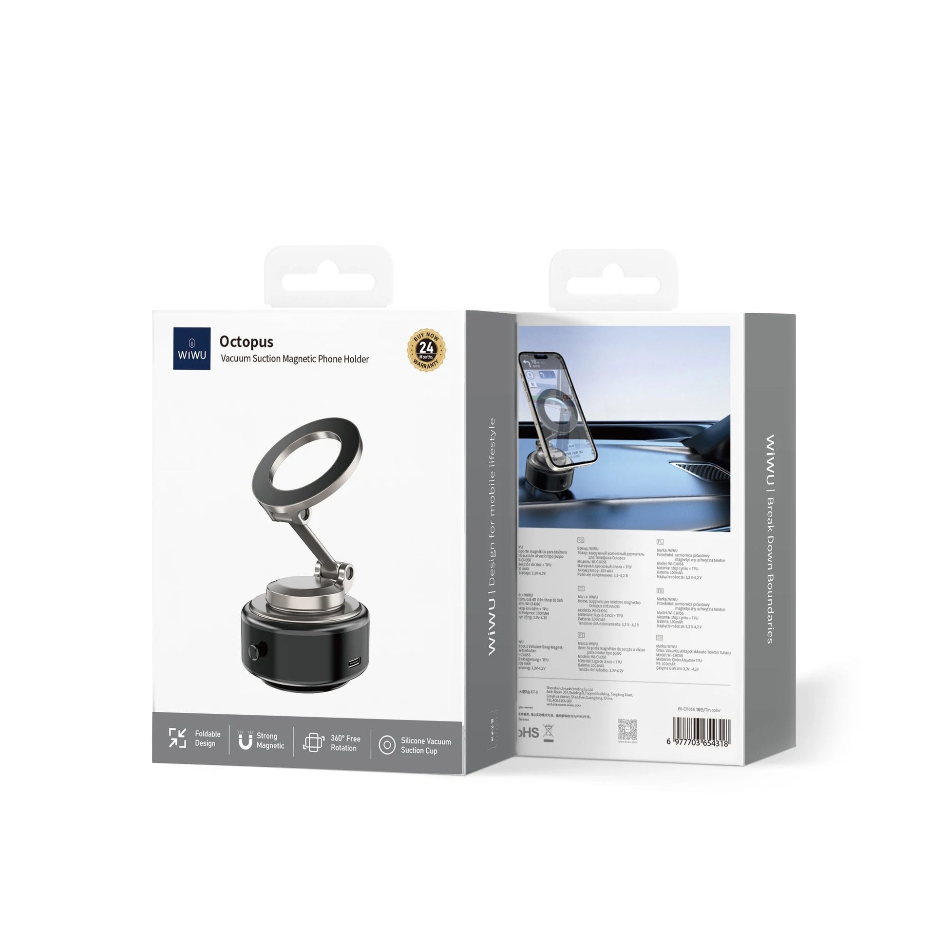 WiWU Octopus – MagSafe Mobilhållare med Vakuum och 360° Justering Phonefleet