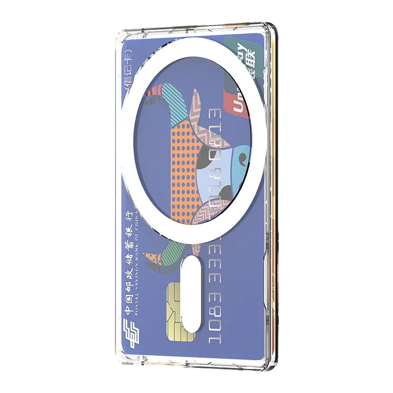 Transparent MagSafe korthållare – självhäftande plånbok för iPhone och Samsung Phonefleet