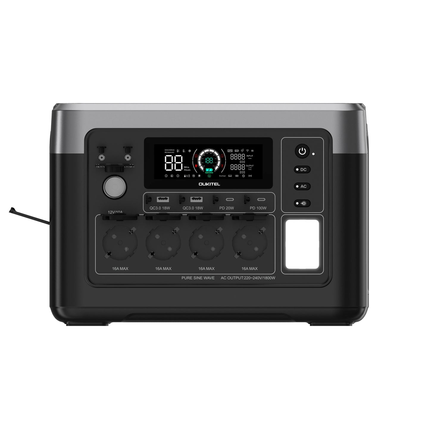 Oukitel P1000 Plus – 1800 W Bärbar Power Station (1024 Wh LiFePO₄) med Solcellsladdning, Appstyrning och Pure Sine Wave-teknik – Perfekt för Camping, Hem och Nödsituationer Phonefleet