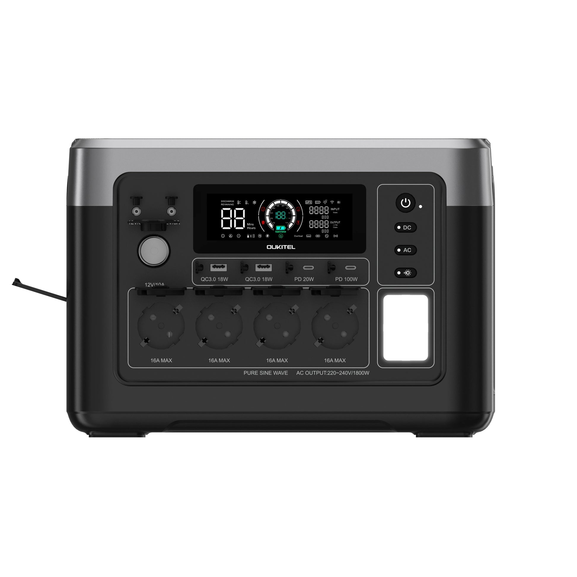 Oukitel P1000 Plus – 1800 W Bärbar Power Station (1024 Wh LiFePO₄) med Solcellsladdning, Appstyrning och Pure Sine Wave-teknik – Perfekt för Camping, Hem och Nödsituationer Phonefleet