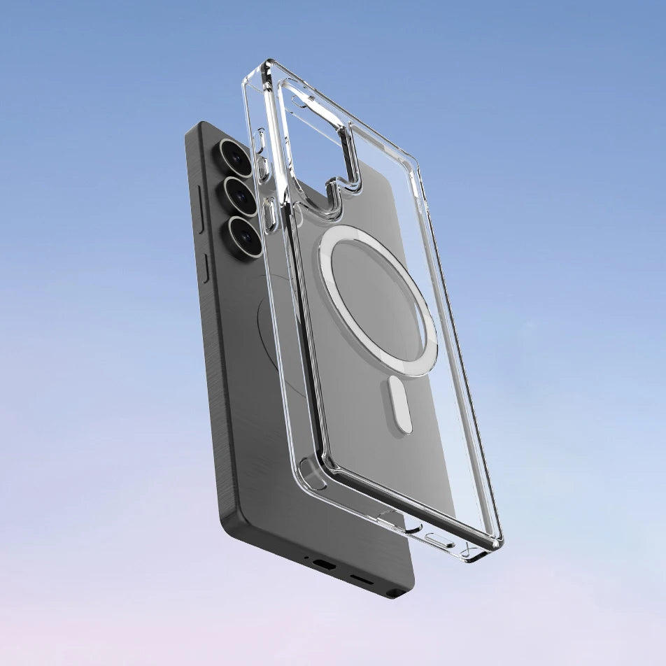 Samsung Galaxy S25 Ultra Transparent MagSafe skal – Stöttåligt & Antiyellowing Skydd Phonefleet
