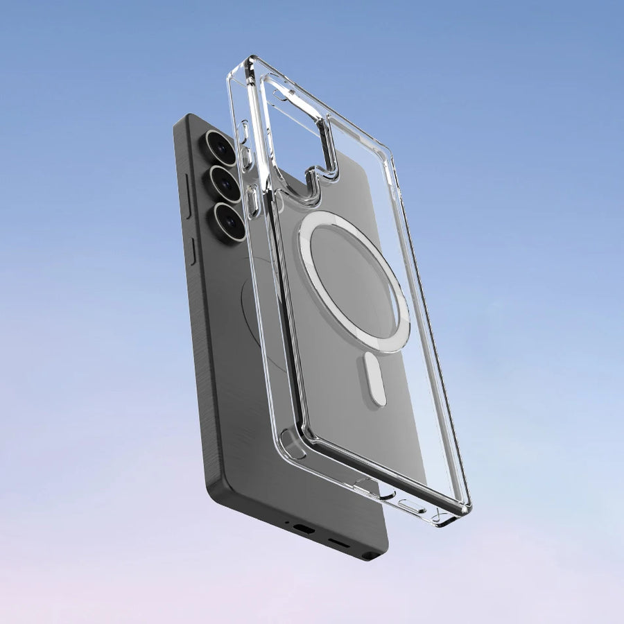 Samsung Galaxy S25 Ultra Transparent MagSafe skal – Stöttåligt & Antiyellowing Skydd Phonefleet