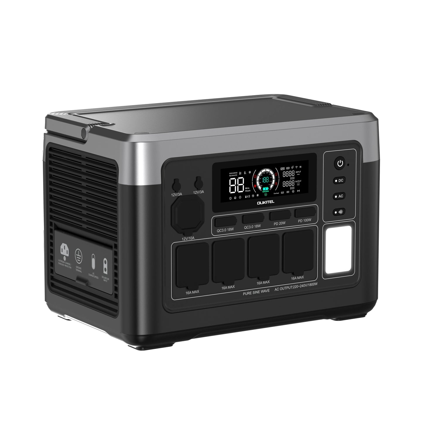 Oukitel P1000 Plus – 1800 W Bärbar Power Station (1024 Wh LiFePO₄) med Solcellsladdning, Appstyrning och Pure Sine Wave-teknik – Perfekt för Camping, Hem och Nödsituationer Phonefleet