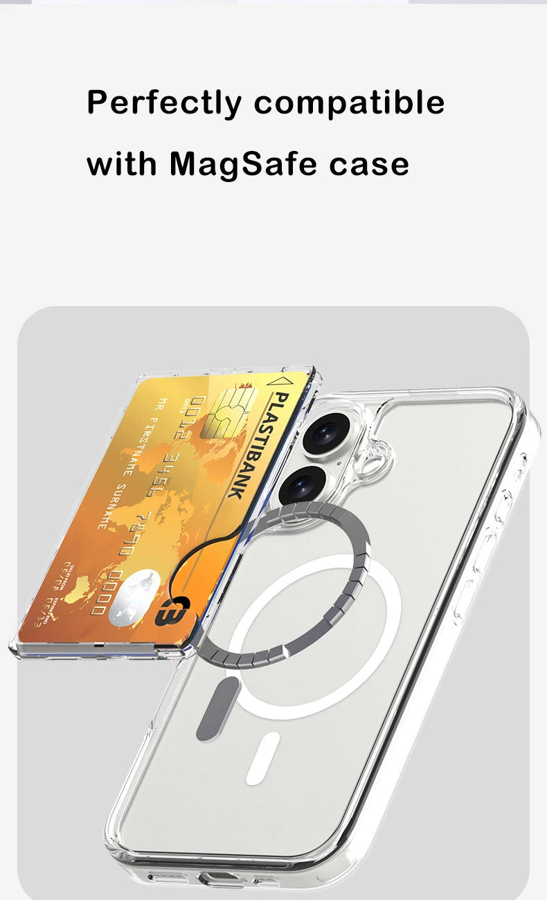 Transparent MagSafe korthållare – självhäftande plånbok för iPhone och Samsung Phonefleet