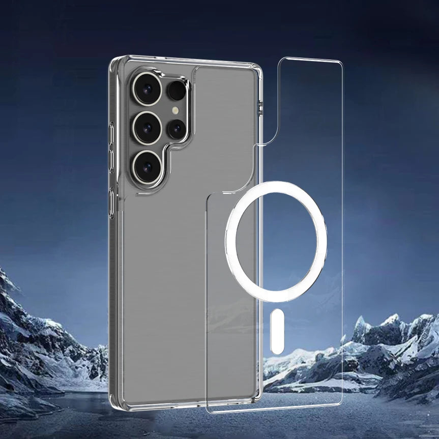 Samsung Galaxy S25 Ultra Transparent MagSafe skal – Stöttåligt & Antiyellowing Skydd Phonefleet