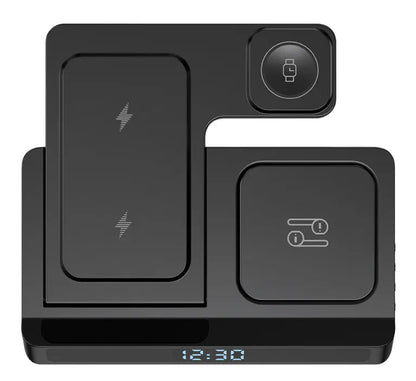 PowerHub 5 i 1 Trådlös laddstation med klocka och lampa för nattduksbordet Phonefleet