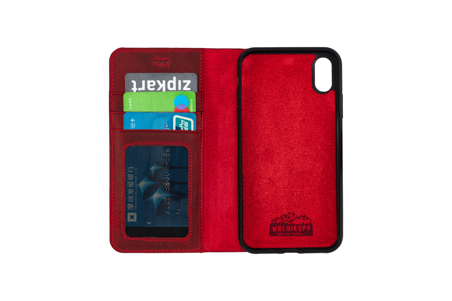 Läderfodral med Magnet (iPhone Xs/Xs Max) Röd
